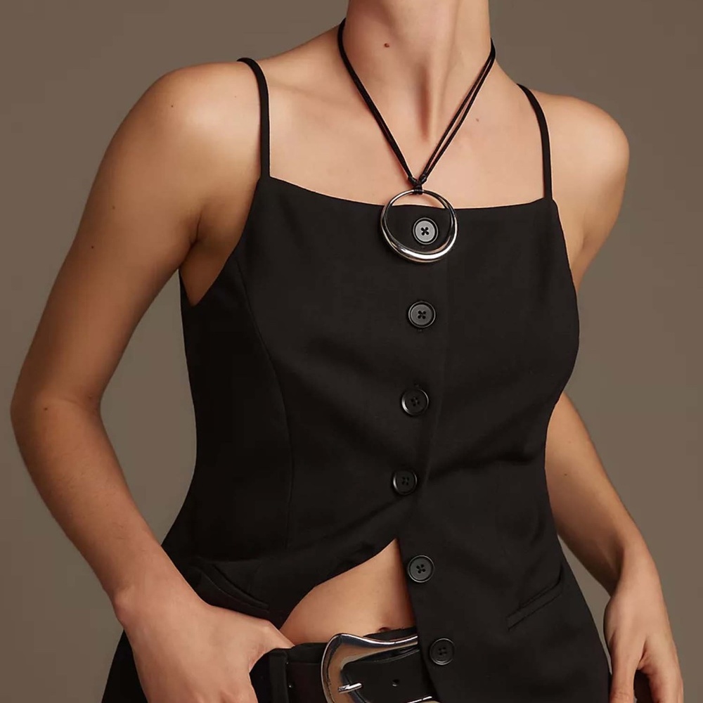 Anthropologie Sunday in Brooklyn Ponte Apron Vest in Black - Picture 9 of 9